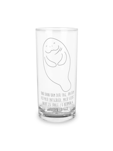 Mr. & Mrs. Panda Blümchentailglas Seekuh Happy mit Spruch in Transparent