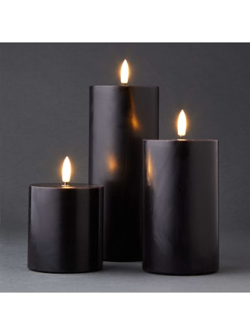 Butlers LED-Kerzen 3-tlg. mit Fernbedienung NORDIC LIGHT in Schwarz