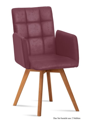 58 aufm Kessel ARMLEHNSTUHL (2er-Set) Dione 52x91x60 Eiche geölt/Marsala