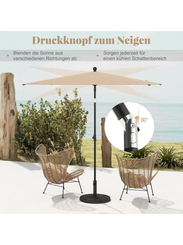 COSTWAY Sonnenschirm rechteckig 210x140 cm in Beige