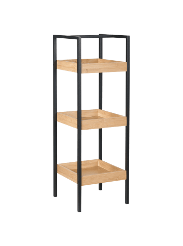 Beliani Badezimmerregal TAJZARA in Braun/Schwarz - (W) 30 x (H) 90 x (L) 30 cm