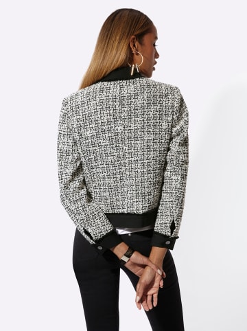 creation L Bouclé-Blazer in schwarz-ecru-gemustert