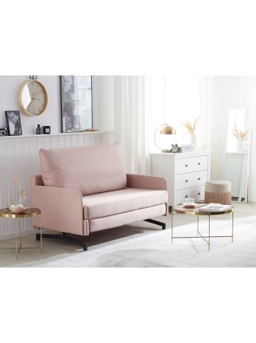 Beliani 2-Sitzer Sofa BELFAST in Rosa/Schwarz - (W) 147 x (H) 68 x (L) 80 cm
