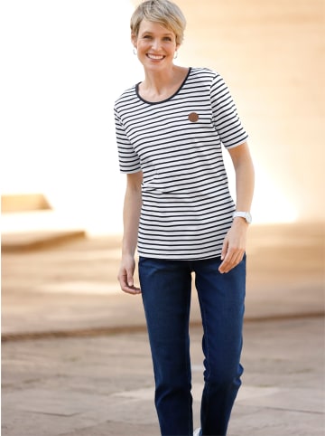 Sieh an! Kurzarm-Shirt in marine-weiß-gestreift