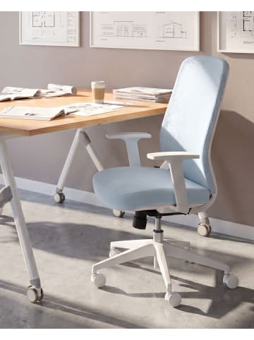 Beliani Professioneller Bürostuhl ZELAR in Blau/Weiß - (W) 64 x (H) 100 x (L) 60 cm