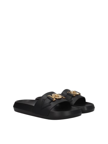 Versace Schwarz Leder Hausschuhe
