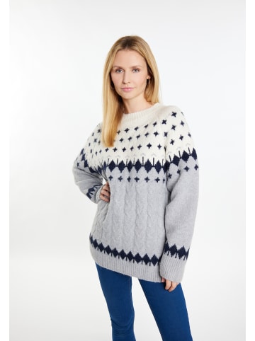 usha BLUE LABEL Strickpullover in Grau Mehrfarbig