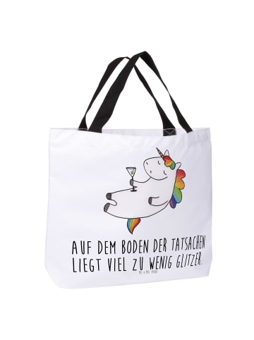 Mr. & Mrs. Panda Shopper Einhorn Blümchentail mit Spruch in Weiß