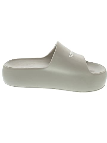 TOMMY JEANS TJW Chunky Flatform Slide Pantolette Beige