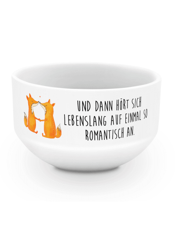 Mr. & Mrs. Panda Müsli Schüssel Füchse Liebe mit Spruch in Weiß