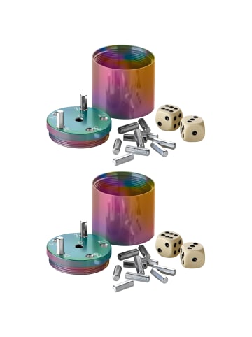 Bestsaller 2er-Set: Würfelspiel SUPER SIX Aluminum in Mehrfarbig in Mehrfarbig