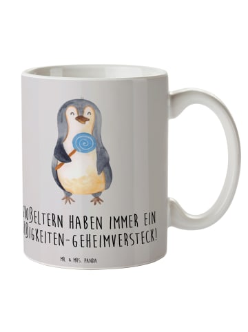 Mr. & Mrs. Panda Keramiktasse Großeltern Süßigkeiten mit Spruch in Grau Pastell