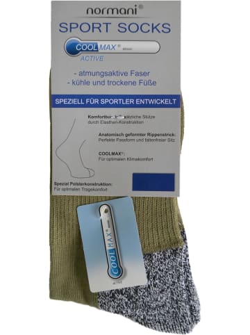normani 2 Paar Coolmax Trekking-Funktionssocken in Khaki