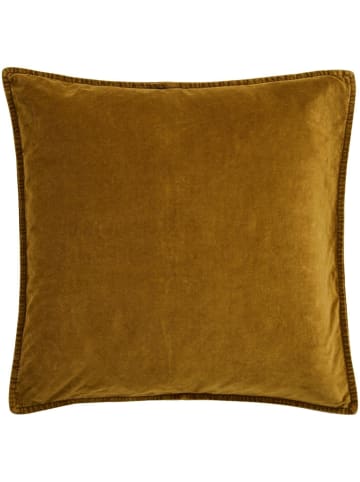 IB Laursen Kissenbezug Velour quadratisch in ochre green