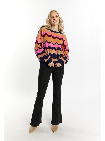 IZIA Damen Pullover in Orange Mehrfarbig