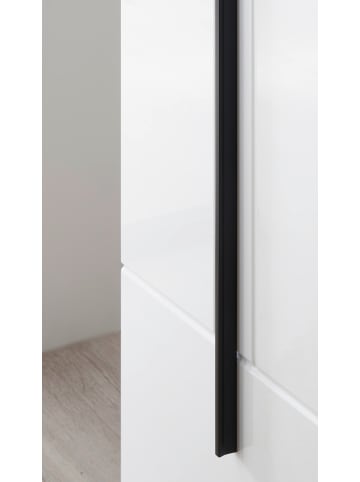 Furn.Design Schuhschrank weiß Hochglanz 50 x 200 cm, Stauraumschrank mit 6 Fächern