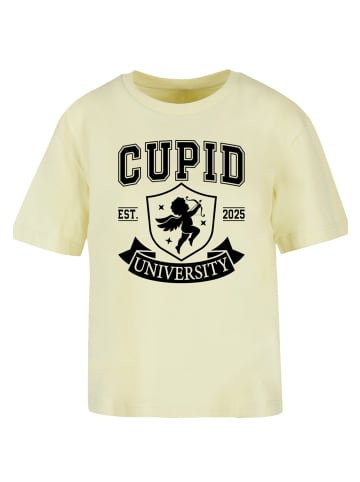 F4NT4STIC Ladies Everyday Tee Cupid University Valentinstag in softyellow