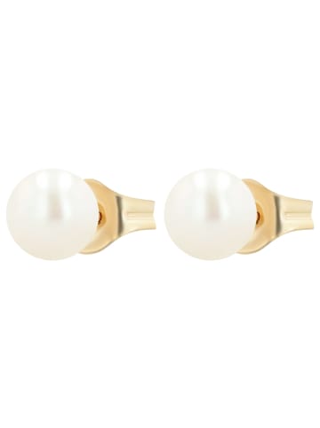 Adeliás Damen Ohrringe – Ohrstecker aus 333 Gold mit Perle in gold