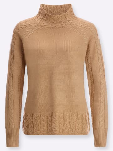 Sieh an! Stehkragenpullover in camel