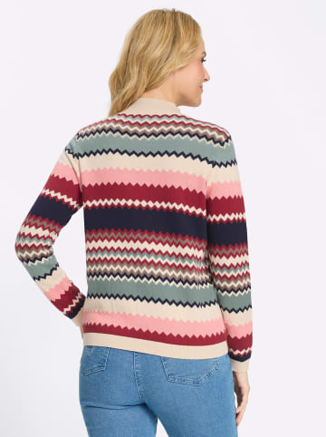 Sieh an! Stehkragen-Pullover in jade-kalkmint-geringelt