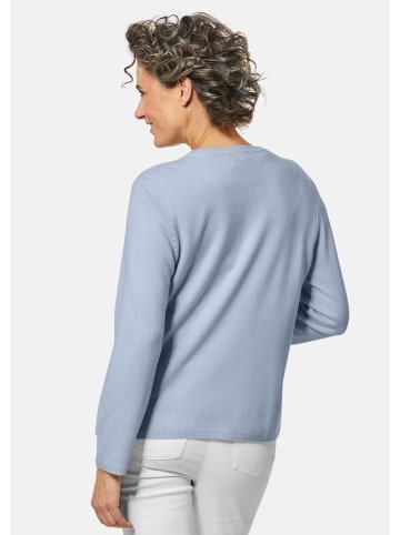 GOLDNER Eleganter Herbstcardigan mit Rundhals in hellblau