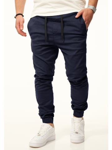 DAILY COTTON Chinohose - als Jogger Jeans Freizeithose mit Gummibund in Navy