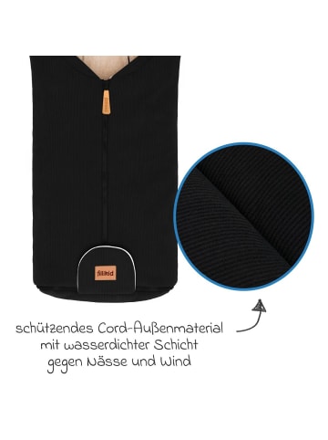 fillikid Cord-Fußsack Nevis Cord für Babyschalen in black