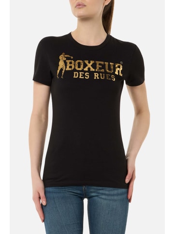 Boxeur des Rues T-Shirt Iconic Logo in Black-Gold