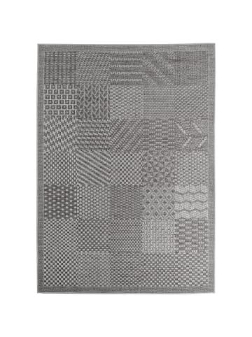 KADIMA DESIGN Teppich In-/Outdoor Flachgewebe Karomuster Polypropylen Küche in Grau