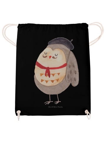 Mr. & Mrs. Panda Jutebeutel Eule Frankreich ohne Spruch in Schwarz