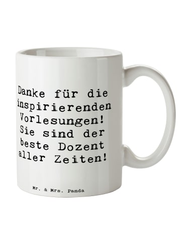 Mr. & Mrs. Panda Tasse Spruch Bester Dozent mit Spruch in Weiß