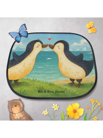 Mr. & Mrs. Panda Autosonnenschutz Pinguine Kuss Design ohne Spruch in Weiß