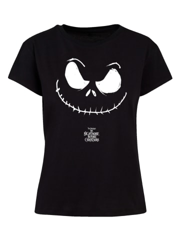 F4NT4STIC Ladies Box Tee Disney Nightmare Before Christmas Jack Face in schwarz