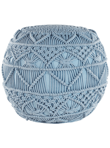 Beliani Pouf KAYSERI in Blau - (W) 40 x (H) 40 x (L) 40 cm