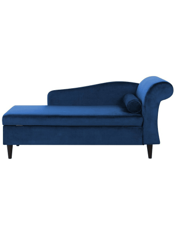 Beliani Chaiselongue LUIRO in Blau/Braun - (W) 160 x (H) 77 x (L) 70 cm
