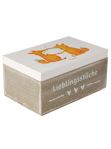 Mr. & Mrs. Panda Holztruhe Füchse Liebe ohne Spruch in Weiß