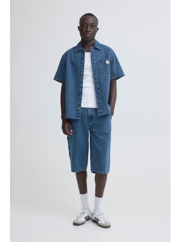 BLEND Kurzarm-Hemd mit Kentkragen und Knopfleiste Loose Fit in Blau