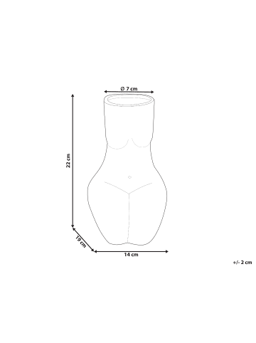 Beliani Blumenvase PYRGOS in Schwarz - (W) 14 x (H) 22 x (L) 19 cm