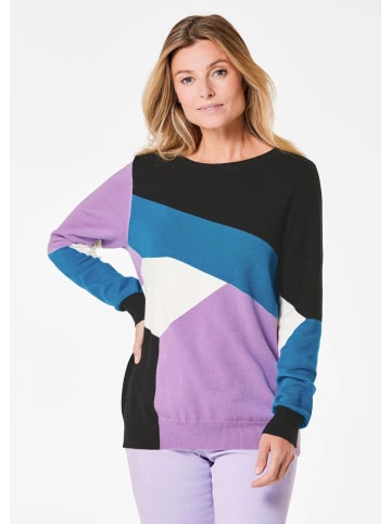 GOLDNER Strickpullover in schwarz / gemustert