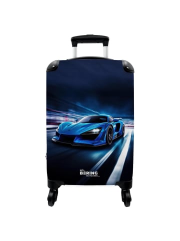 NoBoringSuitCases Suitcase Blauer Rennwagen-Aufdruck – Leichter und