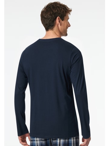 Schiesser Langarmshirt Rundhals in Nachtblau