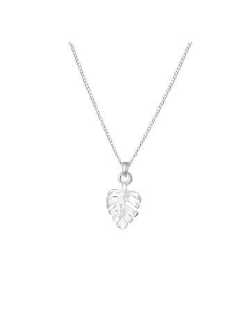 Alexander York Kette mit Anhänger BLATT MONSTERA in 925 Sterling Silber, 2-tlg. in silber