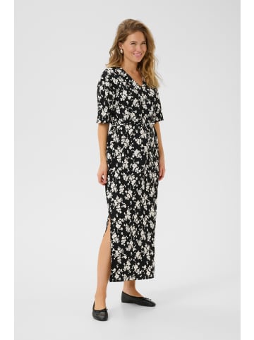 Kaffe Jerseykleid KAivanna Loose fit in Black, Chalk Flower Print
