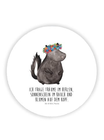 Mr. & Mrs. Panda Kühlschrankmagnet Stinktier  mit Spruch in Weiß