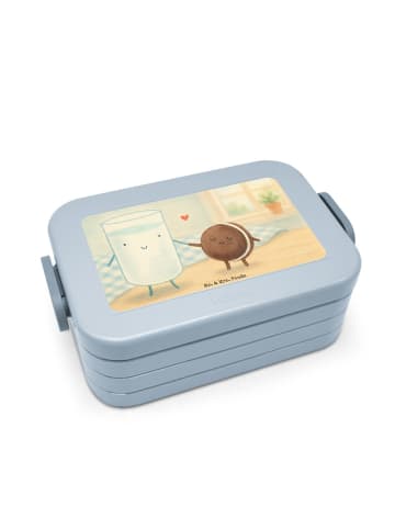 Mr. & Mrs. Panda Brotdose Milch Keks Design ohne Spruch in Blau Pastell