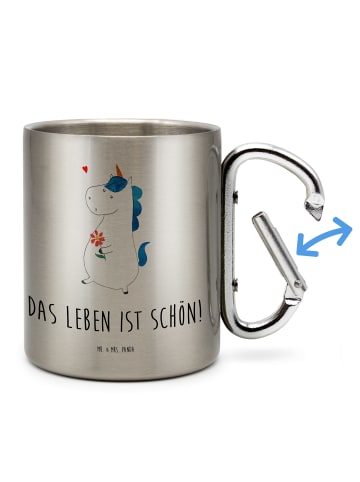 Mr. & Mrs. Panda Thermobecher Einhorn Spaziergang mit Spruch in Silber