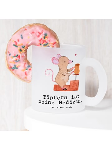 Mr. & Mrs. Panda Teetasse Maus Töpfern mit Spruch in Transparent