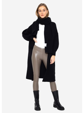 SASSYCLASSY Thermo High-Rise Leggings in Lederoptik in Taupe