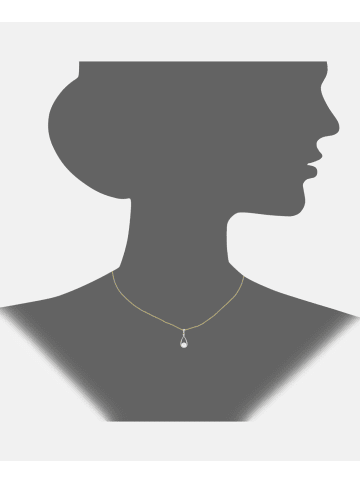Diamant L'éternel Halskette mit Anhänger aus 375 Gelbgold mit Diamant mit Perle