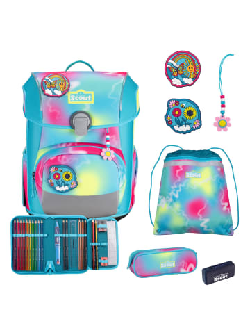 Scout Neo Exklusiv Safety Light Schulranzen-Set 8-teilig in Happy Rainbow